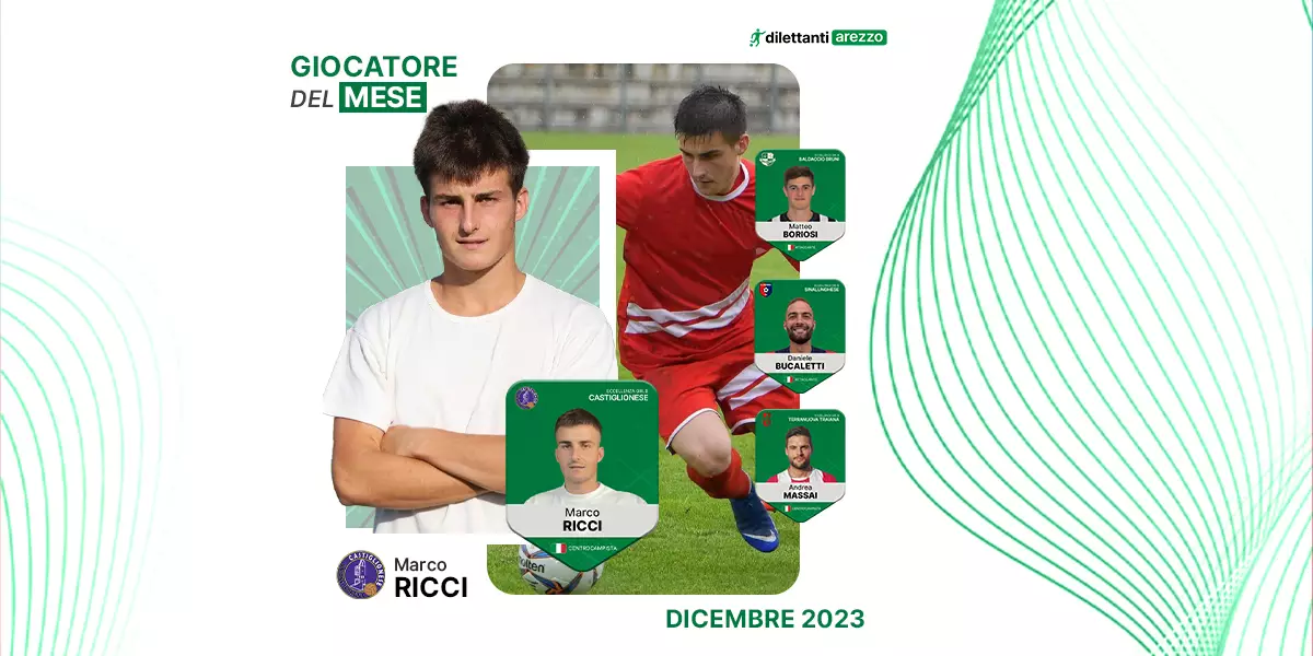 Marco Ricci giocatore del mese Dicembre 2023 Eccellenza Toscana
